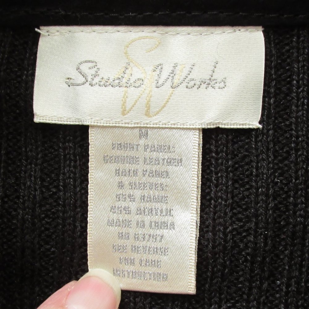 Black Rustic Suede And Knit Jacket - image 4